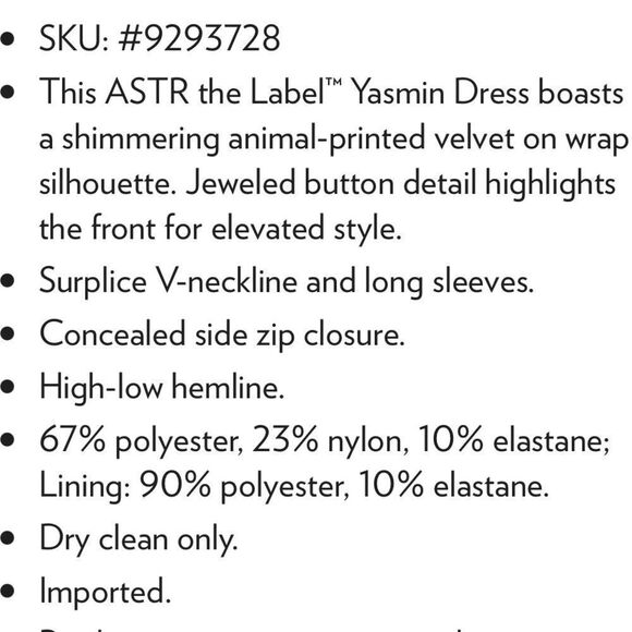 ASTR | Yasmin Dress Silver Leopard Velvet Size XS - Picture 4 of 15